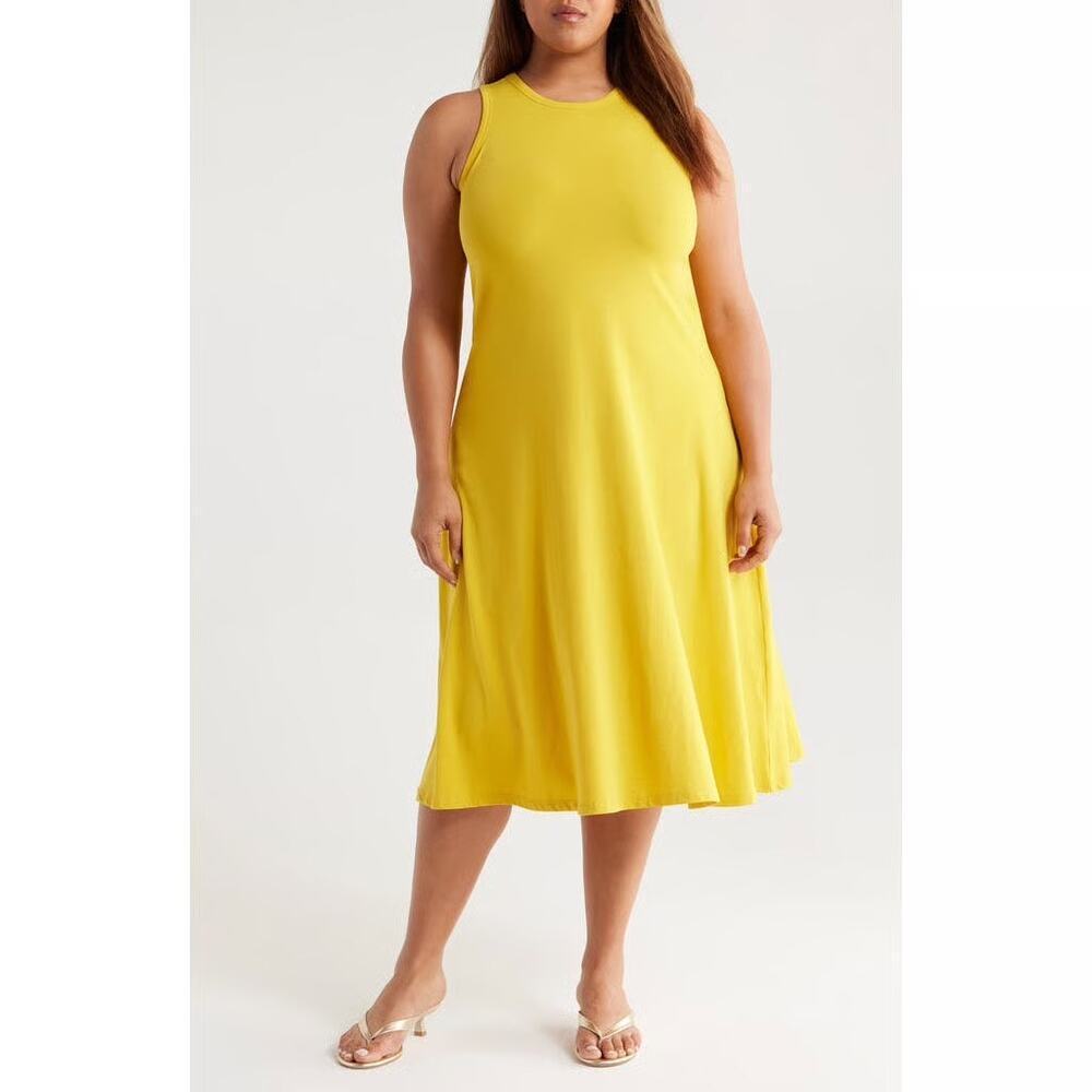 NWT Universal Standard Women's Sardinia Pima Cotton Tank Dress Yellow 4XL 38-40